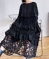 See-Through Floral Tiered Dress